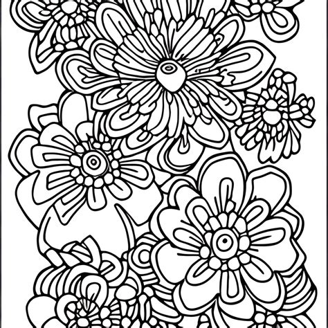 Coloring Page Black and White Flowers · Creative Fabrica