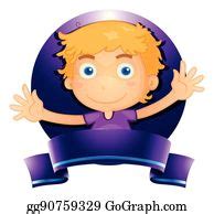 4 Label Design With Boy In Purple Clip Art | Royalty Free - GoGraph