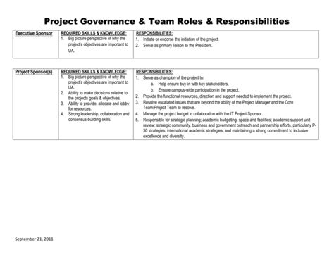 Project Organization Roles and Responsibilities Guide