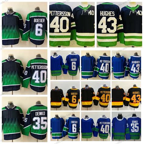 Hombre 2023 Reverse Retro 2.0 Jerseys De Hockey 6 Brock Boeser 40 Elias ...