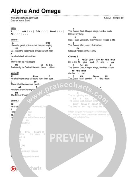 Alpha And Omega Chords PDF (Gaither Vocal Band) - PraiseCharts