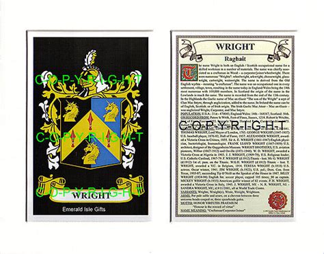 Heraldic Mounts - Wright Family Crest and History