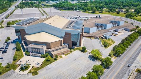 Premium Photo | Aerial allen county war memorial coliseum full building under bright summer sun