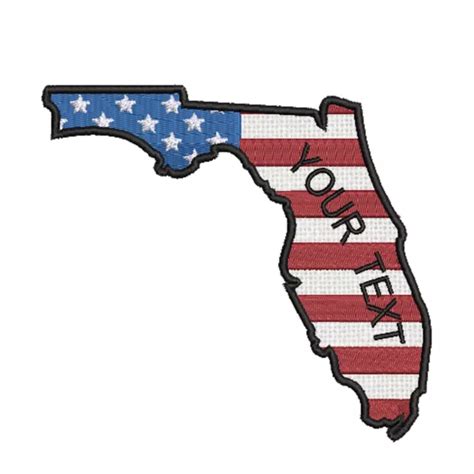 FLORIDA STATE SHAPE USA US American Flag Patch Embroidered DIY Iron-On Applique $5.89 - PicClick