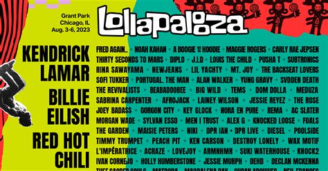 Lollapalooza 2023 Lineup Announced: Kendrick Lamar, Billie Eilish, Lana ...