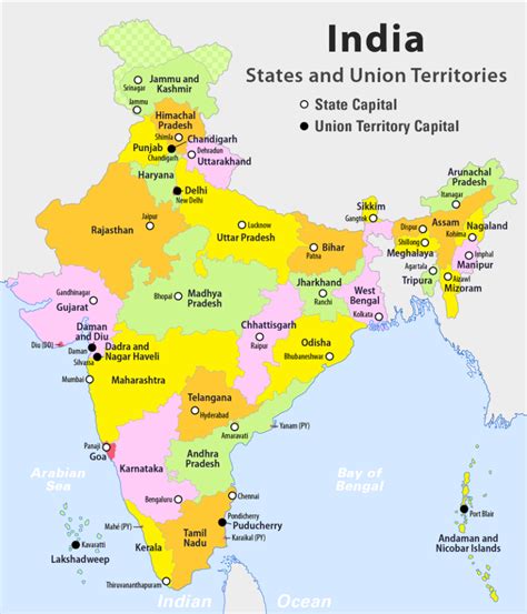 Indian States and their Capitals – GKmojo