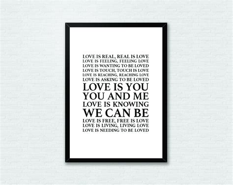 Love John Lennon Lyrics Song Lyrics Typography Print Poster | Etsy