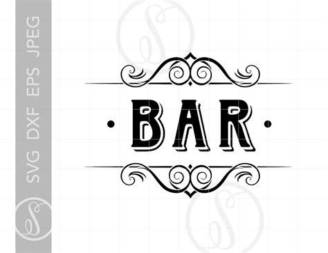 Classic BAR Sign Art BAR SVG Dxf Eps Bar Sign Cut File - Etsy