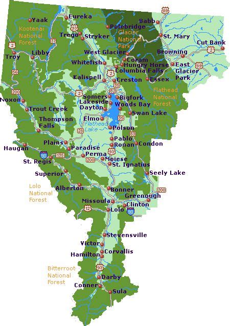 Map Of Western Montana Cities