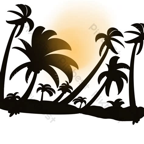 summer beach palm tree silhouette | Imahe ng PNG PSD Libreng Download - Pikbest