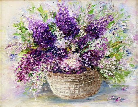 Lavender bouquet Painting by Boyan Dimitrov