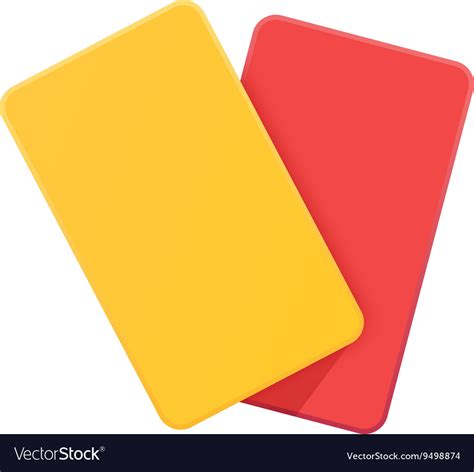 Football yellow and red card Royalty Free Vector Image