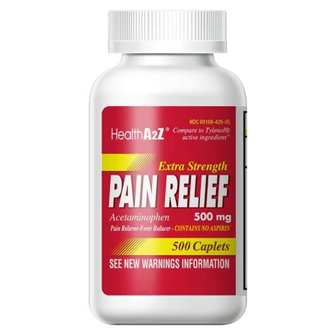 HealthA2Z Extra Strength Pain Relief 500 Caplets - Acetaminophen 500mg