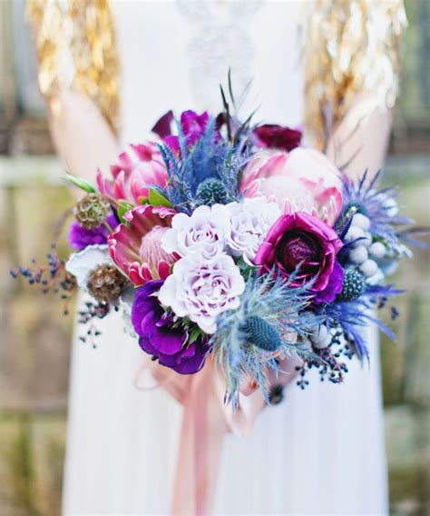 Bouquets Filled With Bits and Pieces of Blue | | TopWeddingSites.com