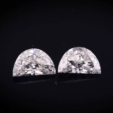 0.65 carat, F+ Diamonds, Half Moon Shape, (VVS-VS) Clarity, SKU 396844