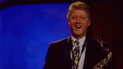 Saxophone - Bill Clinton GIF - BillClinton Laugh Laughing - Discover ...