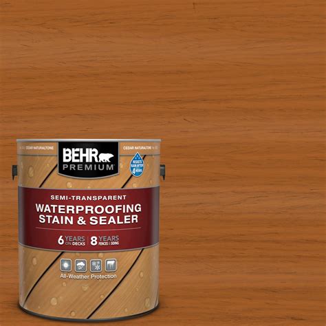 BEHR Premium 1 gal. #ST-533 Cedar Naturaltone Semi-Transparent Waterproofing Exterior Wood Stain ...