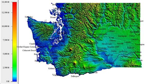 Beautiful Washington State Topographic Map Concept - World Map Colored Continents