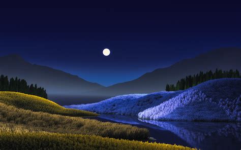 Night Wallpaper 4K, Landscape, Surreal, Windows 11