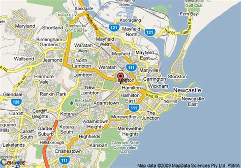 Newcastle Australia Map and Newcastle Australia Satellite Image