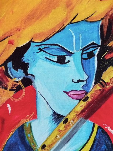 Krishna Abstract Indian Art Print Hindu God Diwali Wall Art | Etsy