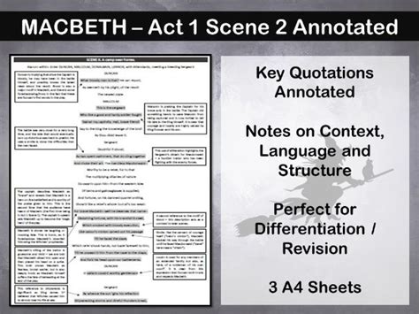 Macbeth Act 1 Scene 2 Annotated | Teaching Resources