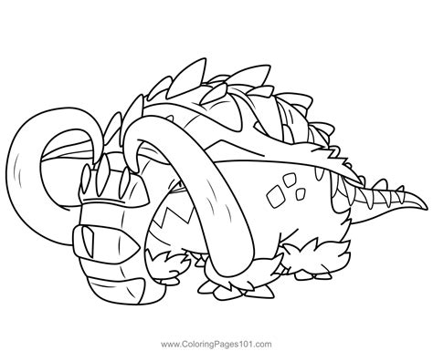 Great Tusk Pokemon Coloring Page for Kids - Free Pokemon Printable ...