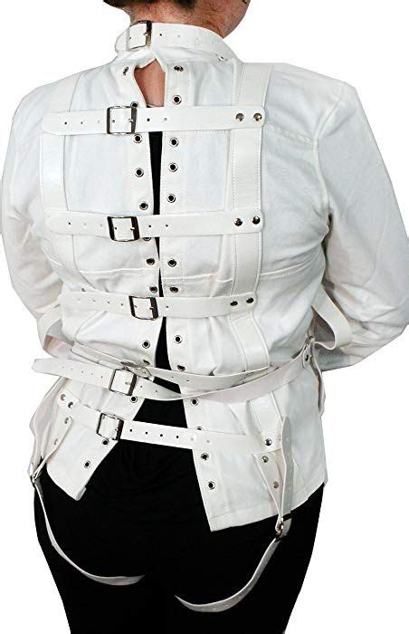 Amazon.com: Unisex White Canvas Straight Jacket Costume: Clothing ...