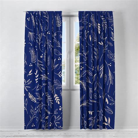 Farmhouse Window Treatments, Blue Country Floral, Lined Curtains, Window Valance Grey Window ...