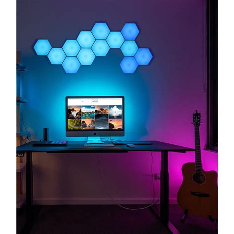 Hexagon Lights with Remote, Smart DIY Hexagon Wall Lights, Dual Control ...