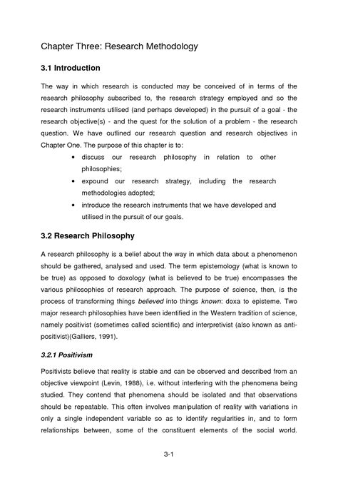 Template For Methodology