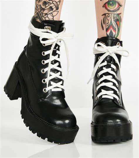 Lace Up Platform Boots Black - SOLD OUT - Women of Edm