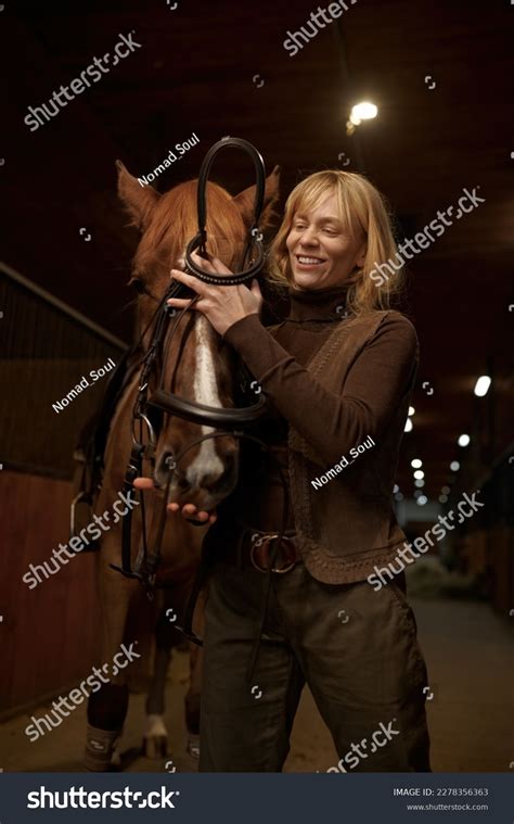 Woman Rider Harnessing Horse Stable Riding Stock Photo 2278356363 | Shutterstock