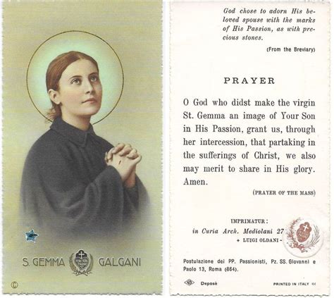 Saint Gemma Galgani | Catholic quotes, St gemma galgani, Prayers for healing