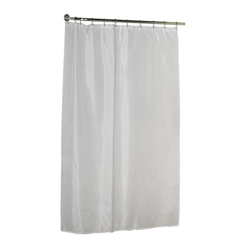 Extra Long (96'') Polyester Fabric Shower Curtain Liner in White ...