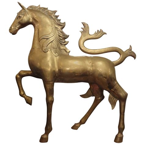 Hollywood Regency Brass Unicorn Sculpture at 1stDibs