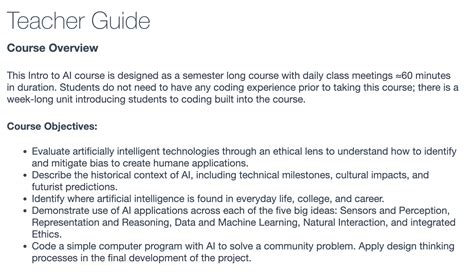 Curriculum — AI for Teachers