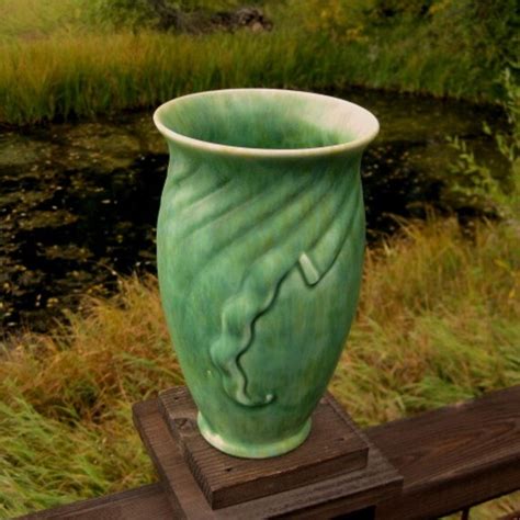 Crown Devon Pottery Vase Large Vase Matte Green Art Deco