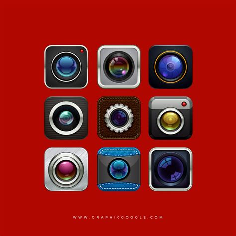 9 Camera Icons Vector Graphics Freebie