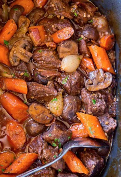 Slow Cooker Beef Bourguignon - Dinner, then Dessert