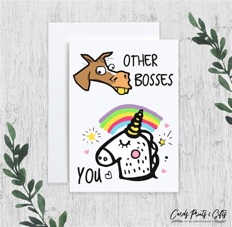 Funny Boss Card, Boss Birthday Card, Funny Boss Gift, Boss Birthday Greeting Card, Boss Card ...