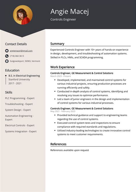 Controls Engineer CV Example for 2024 (Skills & Templates)