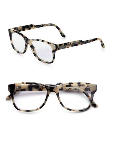 Stella mccartney Oversized Square Optical Glasses/grey Tortoise Print in Gray | Lyst