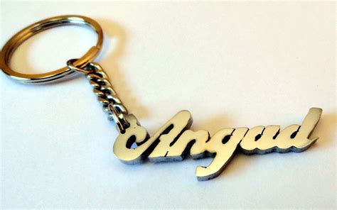 Personalized Keychain with your name handcarved Steel Coated Made in Brass available at ...