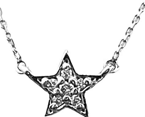 Star Diamond Necklace In 14 K White Gold