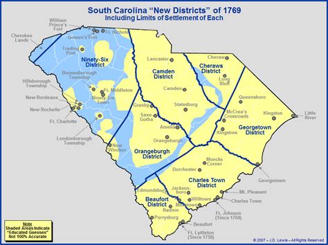 The Royal Colony of South Carolina - The "New Districts" of 1769