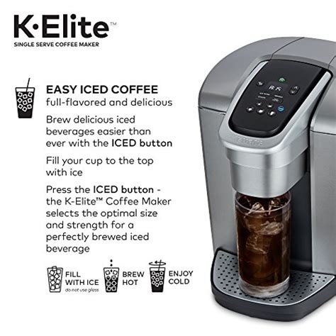 Keurig K-Elite Coffee Maker, Single Serve K-Cup Pod Coffee Brewer, With ...