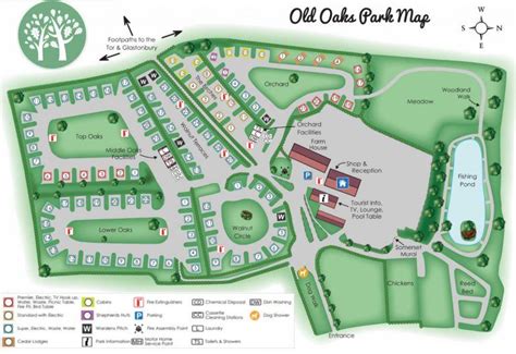 Holiday Park Map | Old Oaks Touring & Campsite In Somerset Best Caravan, Caravan Site, Caravan ...