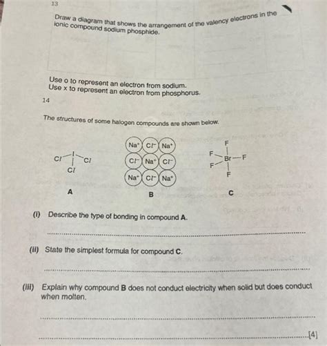 Solved 13 14 ionic compound sodium phosphide. Draw a diagram | Chegg.com