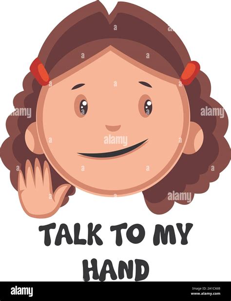 Talk to my hand girl emoji, illustration, vector on white background Stock Vector Image & Art ...